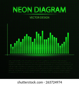 Neon equalaizer. Vector illustration. 