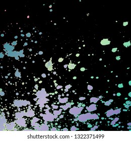 Neon explosion paint splatter artistic template design. Colorful ink texture splash in black background vector. Trendy creative abstract design for Report Catalog Brochure Flyer Poster Banner