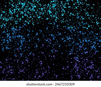 Conception de template artistique éclaboussures de peinture à l'explosion de néon. Un brillant bleu violet sur le noir. Arrière-plans abstraits de particules lumineuses hors de l'attention. Ciel étoilé à l'aquarelle de nuit, étoiles scintillantes et clignotantes.