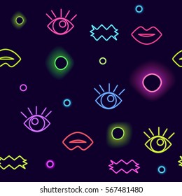 neon fashion pattern vector background