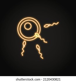 Neon fertilization icon in thin line style. Vector illustration.