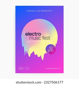 Neon Fest. Disco And Exhibition Template. Elegant Background For Magazine Concept. Indie Sound Event. Fun Art For Set. Pink And Blue Neon Fest