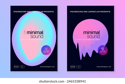 Neon Fest. Linear Music Event. Disco And Carnival Design. Creative Background For Presentation Shape. Jazz Effect For Magazine. Pink And Blue Neon Fest