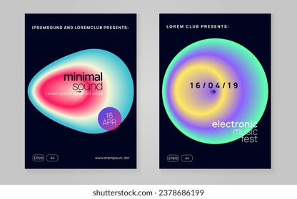 Neon Fest. Modern Dance Event. Memphis Pattern For Set Shape. Cool Art For Magazine. House And Nightlife Vector. Rainbow Neon Fest