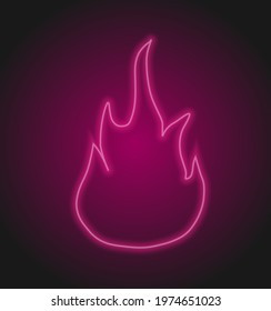 Neon fire icon. Elements in neon style icons. Simple neon flame icon for websites, web design, mobile app