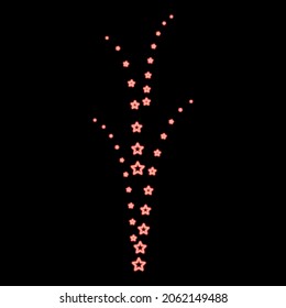 Neon firework red color vector illustration flat style light image