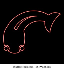 Neon fish goby red color vector illustration image flat style