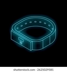 Controlador de fitness Neon mostrando passos interface de aplicativo de contador no fundo escuro