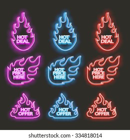 Neon flames set