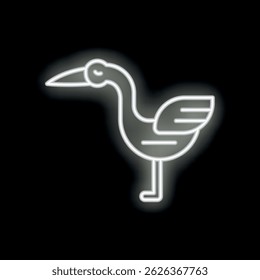 Neon flamingo bird glowing, a bright and eye catching design element