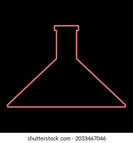 Neonflasche, rote Vektorgrafik, flaches Bild