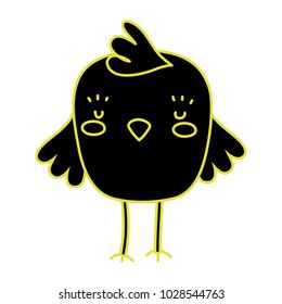neon flat chick bird farm animal with wings