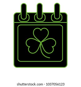 neon flat clover plant inside calendar holiday celebration