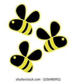 neon flat cute bees insect animal flying