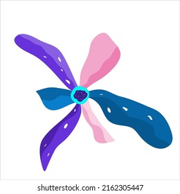 Neon floral isolated for textile design. neon jungle in blue, pink and purple color. Modern exotic design. Bright botanical summer motif