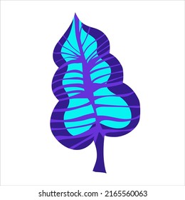 Neon floral isolated for textile design. neon jungle in blue, pink and purple color. Modern exotic design. Bright botanical summer motif