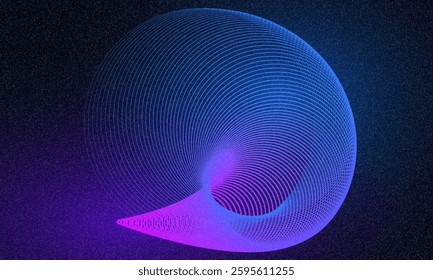 Neon flowing wavy lines on black background. Abstract sound wave design for ai concept, equalizer, audio record, voice assistant. Blue, pink orange gradient curve stripes. Synthwave wireframe net