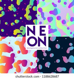 Neon fluid background set
