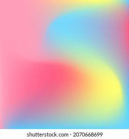 Neon Fluid Happy Wavy Rainbow Gradient Backdrop. Pink Blurred Purple Color Water Swirl Gradient Mesh. Dynamic Green Blue Pastel Liquid Wallpaper. Multicolor Yellow Light Curve Smooth Surface.