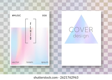 Neon Fluid. Holographic Texture. Digital Concept. Business White Template. Memphis Effect. Iridescent Presentation. Pink Abstract Cover. Blue Neon Fluid