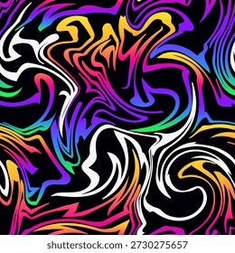 Neon Fluid Liquid Seamless pattern