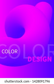 Neon fluid poster, yellow 3d spiral, modern template for cover of booklet, brochure, gradient pattern, abstract colored futuristic background. Vector banner