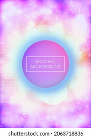 Neon Fluid. Trendy Dots. Round Graphic. Hipster Shape. Science Flyer. Holographic Presentation. Purple Space Background. Tech Business Template. Violet Neon Fluid