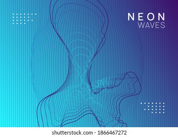 Neonflieger. Dynamische Flüssigkeitsform und -linie. Futuristische Discothek Banner Design. Neon Flyer Trance Event. Techno dj Party. Elektro-Tanzmusik. Elektronischer Klang. Clubfest-Poster.
