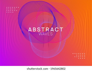 Volante de Neon. Forma dinámica de fluido y líneas. Plantilla de portada de presentación con curvas. Evento de trance de volante Neon. Partido Techno dj. Música de baile de moda. Sonido electrónico. Afiche del festival de club. 