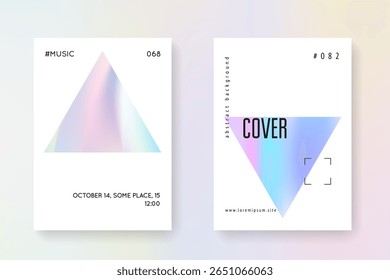 Neon Foil. Minimal Shape. Digital Banner. Iridescent Pattern. Colourful Pearl Brochure. Violet Geometry Label. Plastic Design. Purple Neon Foil