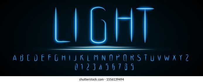 Neon font and numbers design.