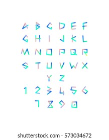 Neon font on white background