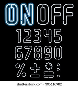 Neon font, Part 2/4, numbers OFF