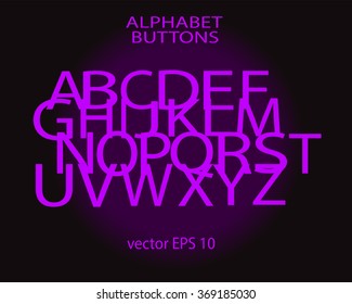 Neon font vector Alphabet