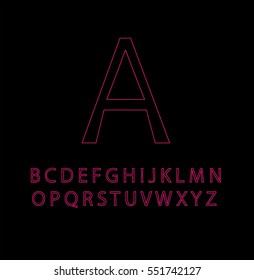Neon font vector outline