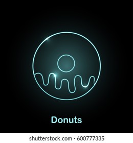 Neon food icon Vector illustration