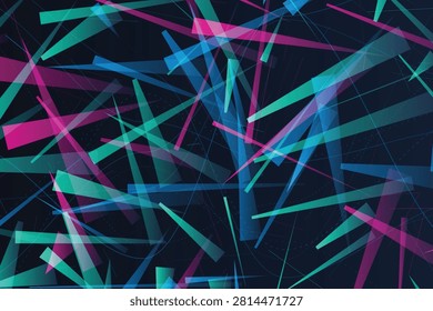 Neon fractal shards exploding in vibrant cyan, magenta, and electric blue hues