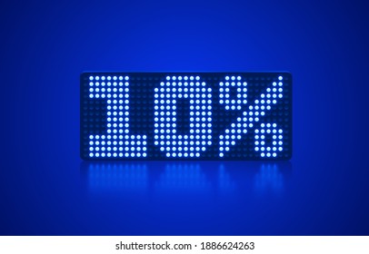Neon frame 10 off text banner. Night Sign board. Vector illustration