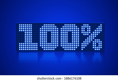 Neon frame 100 off text banner. Night Sign board. Vector illustration