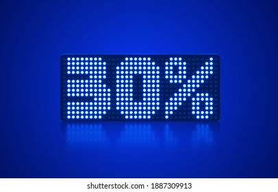 Neon frame 30 off text banner. Night Sign board. Vector illustration