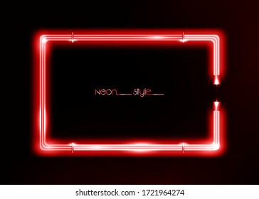 signo de neón rojo, fondo negro 