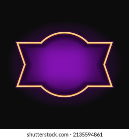 Neon Frame Boards element design template in the shape of square. Vector illustration