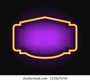 Neon Frame element design template. Vector illustration