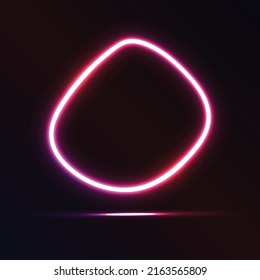 Neon frame or neon lights. Vector abstract background, tunnel, portal. Geometric glow outline shape or laser glowing lines. Abstract background with space for your text.