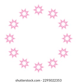 Neon frame with modern shape in y2k style. Vector illustration of a frame for a postcard, congratulations, banner in the style of the 70s-2000s.