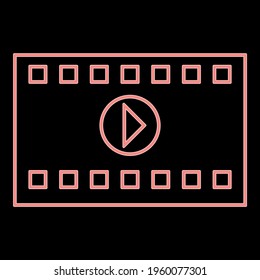 Neon a frame from a movie the red color vector illustration flat style image