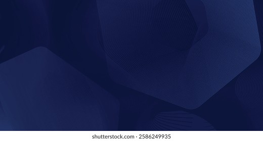 Neon frame in pentagon form with shining effects on dark background. Empty glowing techno backdrop. Vector illustration.