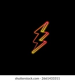 Moldura de néon. Conjunto de raios de néon de cores diferentes. Linhas brilhantes a laser em um fundo escuro. Sinal de néon.