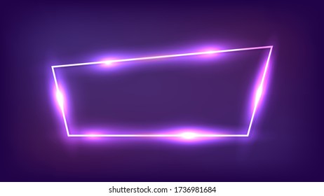 3d Render Abstract Neon Background Rectangular Stock Illustration ...