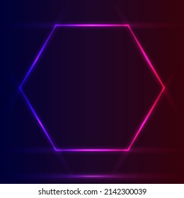 Neon frame with shining effects on dark background